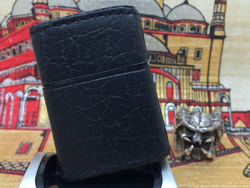 原装正版 1992年H全新黑色粗纹牛皮MrJUNKO定制打火机 zippo