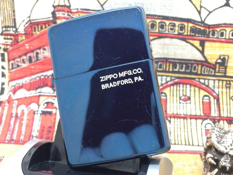 原装正版 1997年G全新蓝冰蚀刻填漆经典侧刻骷髅LOGO打火机 ZIPPO