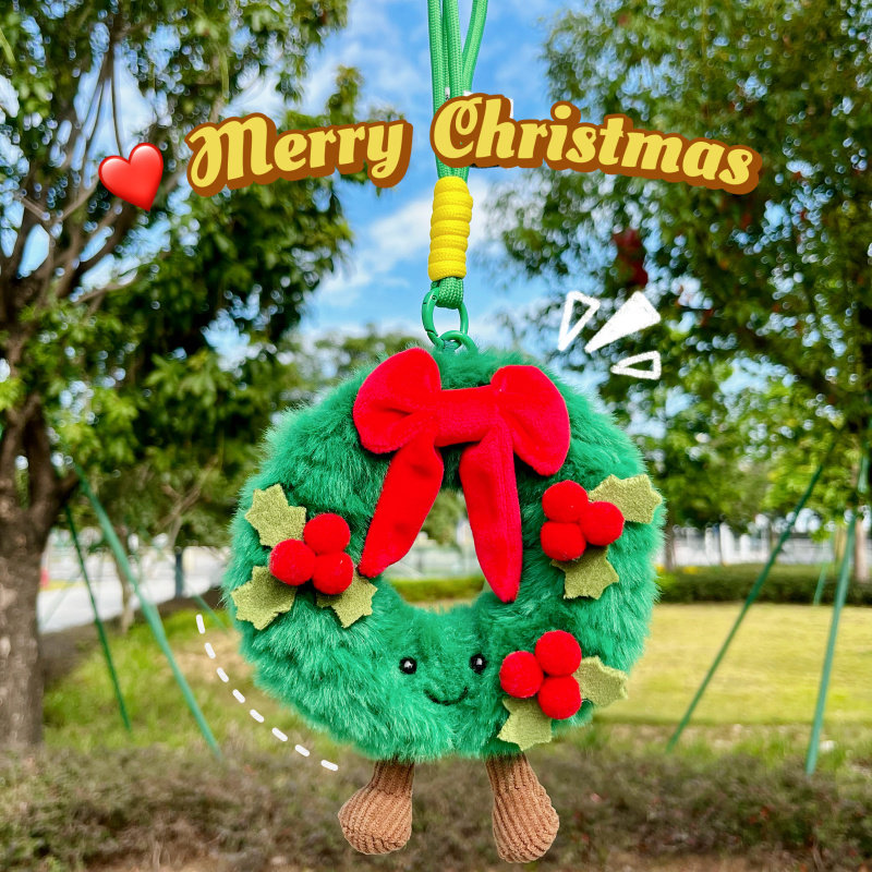 圣诞花环蝴蝶结毛绒公仔钥匙扣可爱包包挂件情侣闺蜜生日礼物娃娃,服饰配件/皮带/帽子/围巾,包挂件,淘宝优惠券,粉丝福利购,淘宝优惠卷