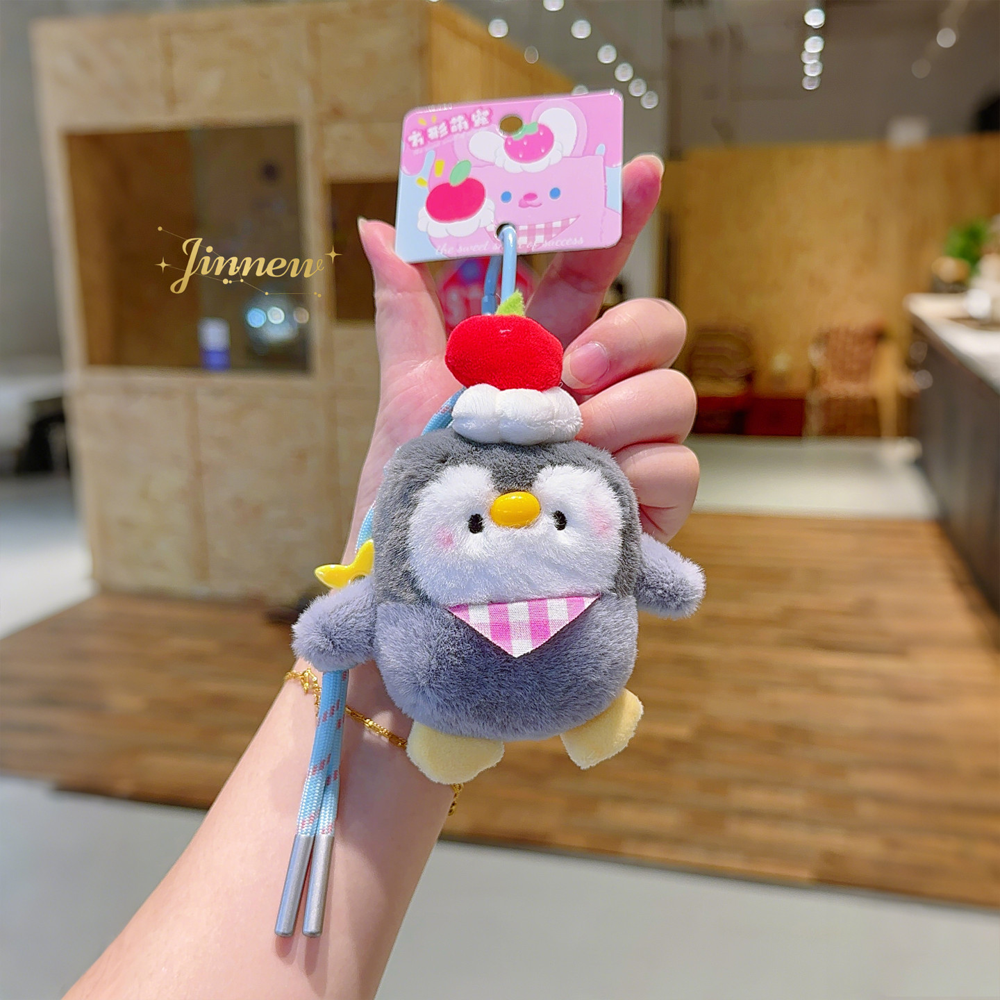 原创方形萌宠可爱小动物毛绒钥匙扣挂件可爱书包小挂饰礼品