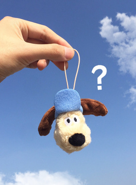 迷你小狗头卡通可爱毛绒挂件蓝色包包手机挂饰钥匙扣玩偶创意礼物