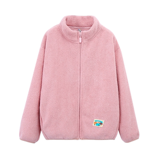 女童摇粒绒外套秋冬款2024新款儿童羊羔绒上衣加绒童装保暖冬装女