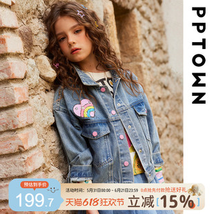 女童牛仔外套春季薄款绣花牛仔夹克衫2026春装新款儿童开衫上衣