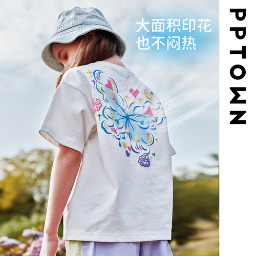 女童t恤白色短袖上衣宽松洋气