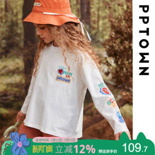 t恤打底衫 秋装 2026新款 童装 白色秋冬女 儿童大童上衣秋季 女童长袖