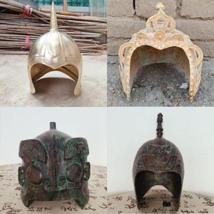 青铜士兵甲胄古代将军头盔古玩收藏商兽面纹青铜器兵器铜剑盔甲