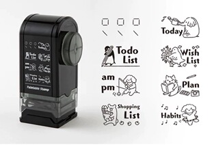 现货日本midori回转油性新年印章手帐装饰素材边框可涂色todo女孩