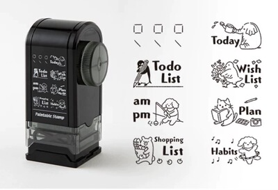 现货日本midori回转油性新年印章手帐装饰素材边框可涂色todo女孩