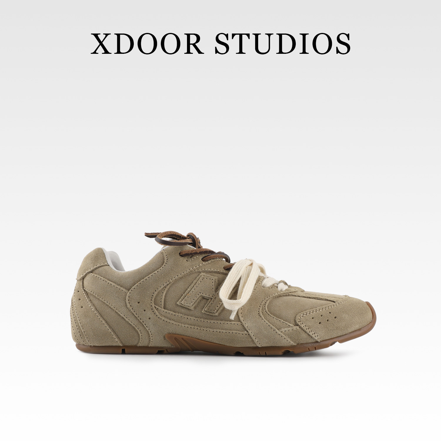 【秋日浪漫】XDOOR STUDIOS联名款双色系带阿甘鞋女真皮德训板鞋