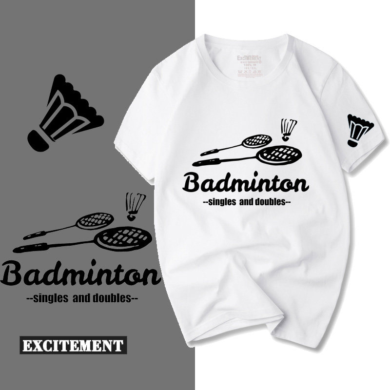 新款羽毛球服短袖男女羽毛球训练上衣T恤服装大码纯棉来图定制