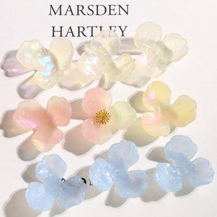 夏日超仙显白醋酸郁金香三瓣花饰品配件diy耳环耳饰贴片鞋花材料