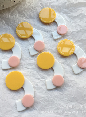 韩国Fruta同款C型半圆圆片拼接亚克力配件diy手作耳环