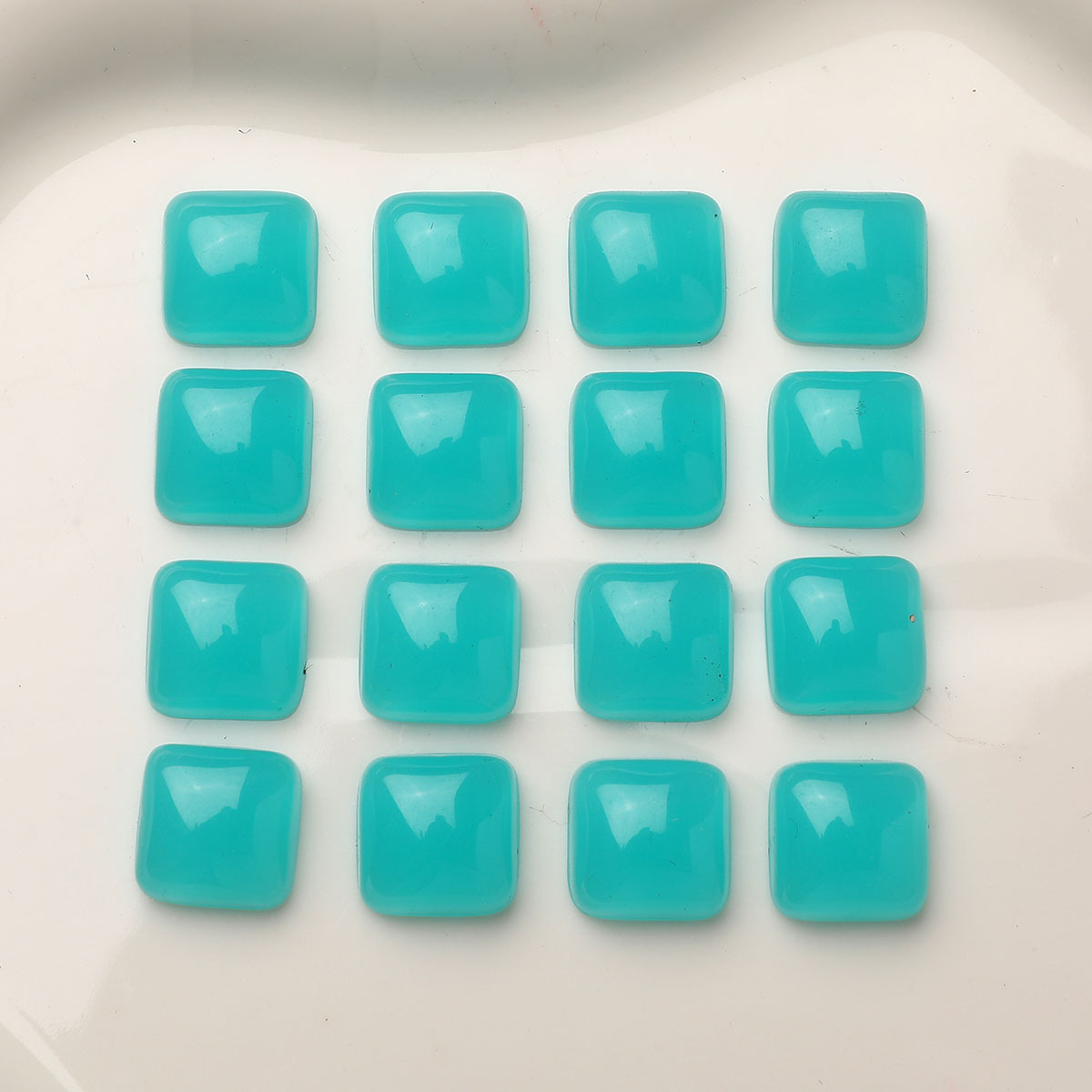 夏日森系果冻薄荷绿小号方形树脂