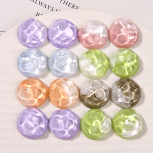 夏日梦幻渐变色圆形水波纹树脂半丸贴片diy耳环头饰配件材料