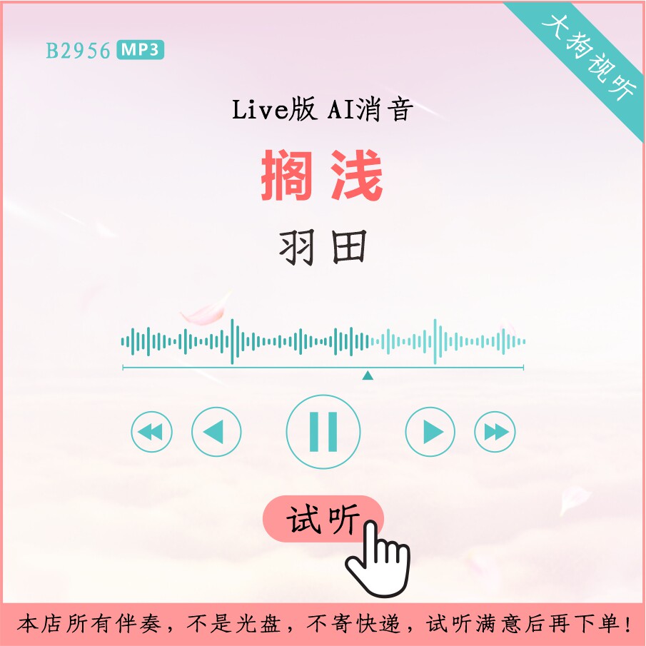 b2956羽田 搁浅 中国新歌声live版ai消音伴奏 高品质