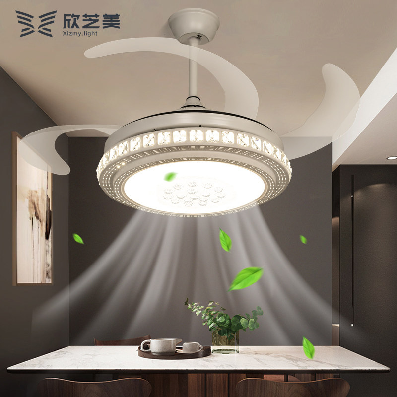 欣芝美LED吊扇灯风扇灯吊灯静音客厅餐厅卧室家用电风扇灯具_虎窝淘