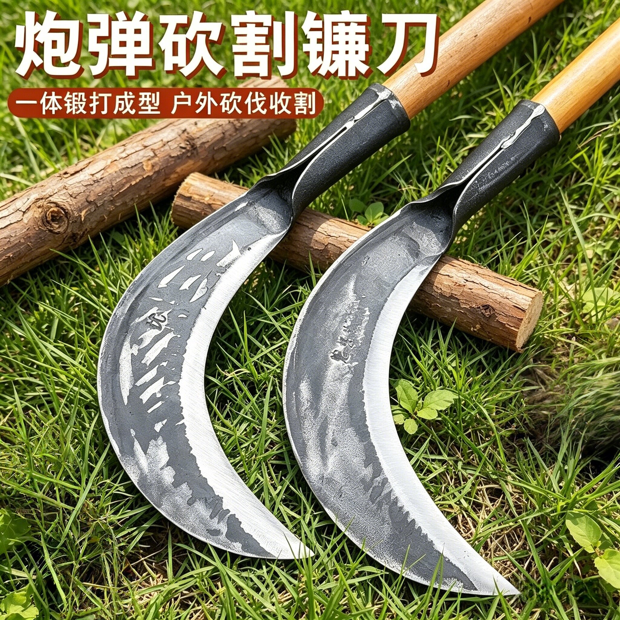 德国进口锻打加厚砍柴刀砍树刀砍竹刀户外开山开砍割两用刀农用