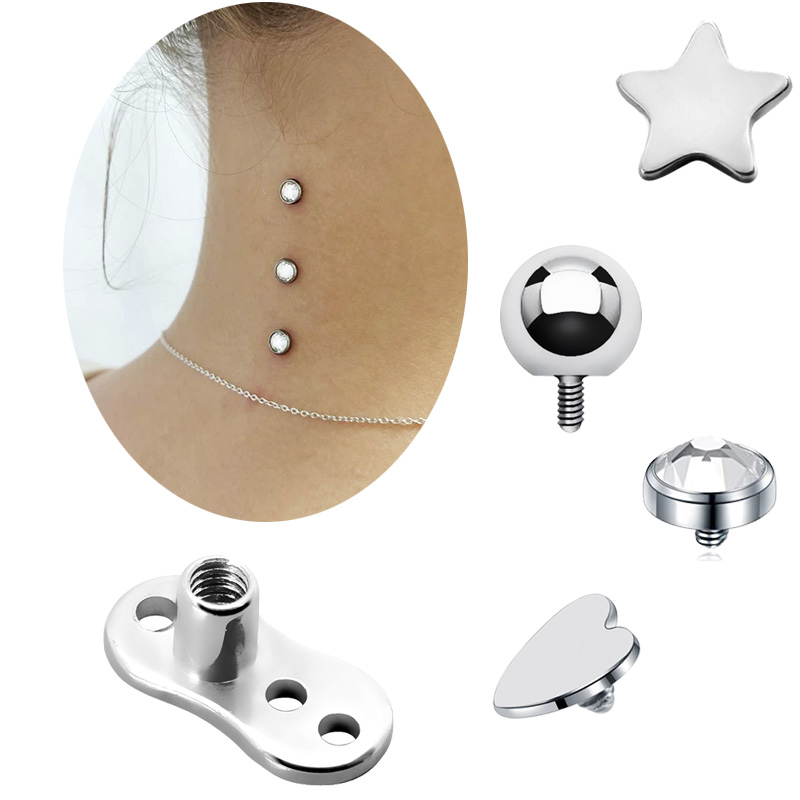 穿刺饰品 钛钢纯钛埋钉植豆表皮锁骨手指皮下埋珠 入珠 埋钉