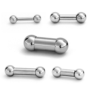 钛钢防过敏特粗杠铃乳钉乳环阴环系带钉男士女士PA环舌钉短款粗杆