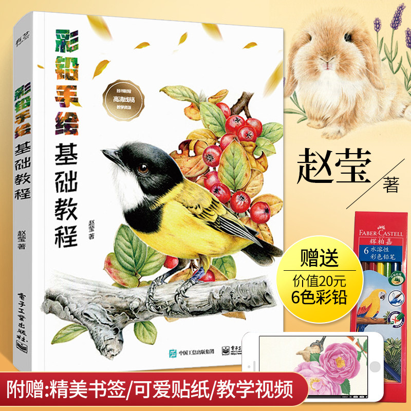 彩铅手绘基础教程 赵莹 彩铅画手绘涂色自学零基础入门教程书 彩铅画