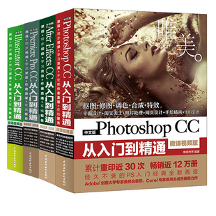 Premiere Pro illustratorCC从入门到精通PS教程 中文版 微课视频全彩版 Effects After Photoshop 共4本