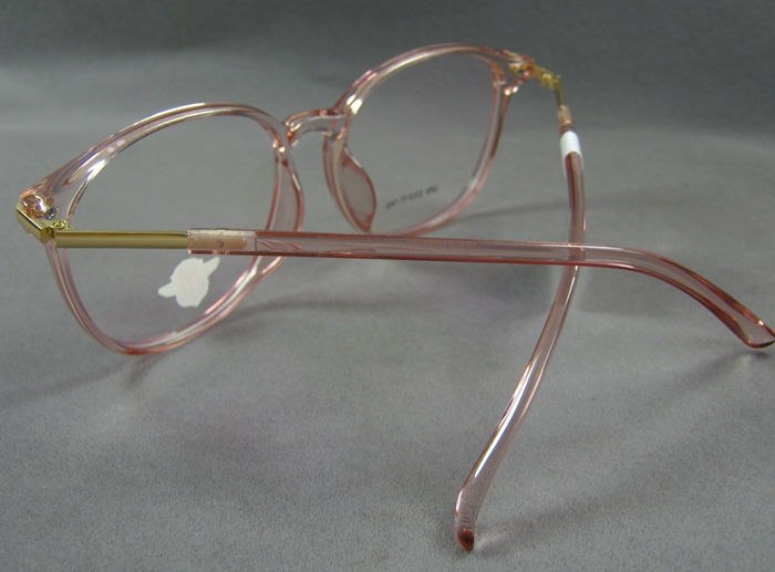 超轻粉红色加工架全框近视框粉色透明学生圆形眼镜潮豪曼009包u.