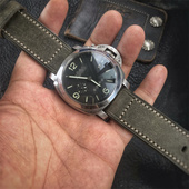 gf手工表带灰绿色变色牛皮手工定制表带22 26MM适用于沛纳海