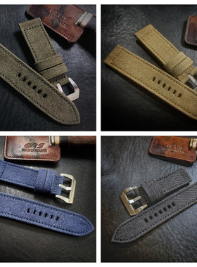 GF手工双面全帆布可下水 24 26MM等宽手工定制适用于沛纳海表带等