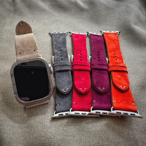 适用AppleWatch翻毛皮表带