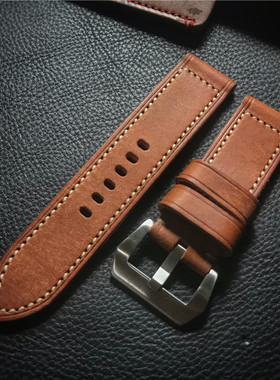 GF手工表带红棕色磨砂牛皮真皮定制适用于沛纳海111 312 372 441