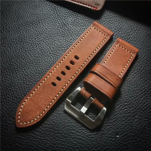 441 372 GF手工表带红棕色磨砂牛皮真皮定制适用于沛纳海111 312