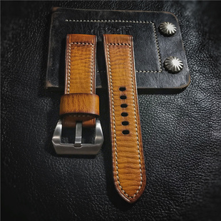 GF手工表带PAM441 111鲍鱼罐头表带复古做旧适用于沛纳海表带 359