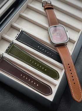 适用iWatch真皮手表带苹果s11/10/9/8/7/SE Apple watch Ultra 3