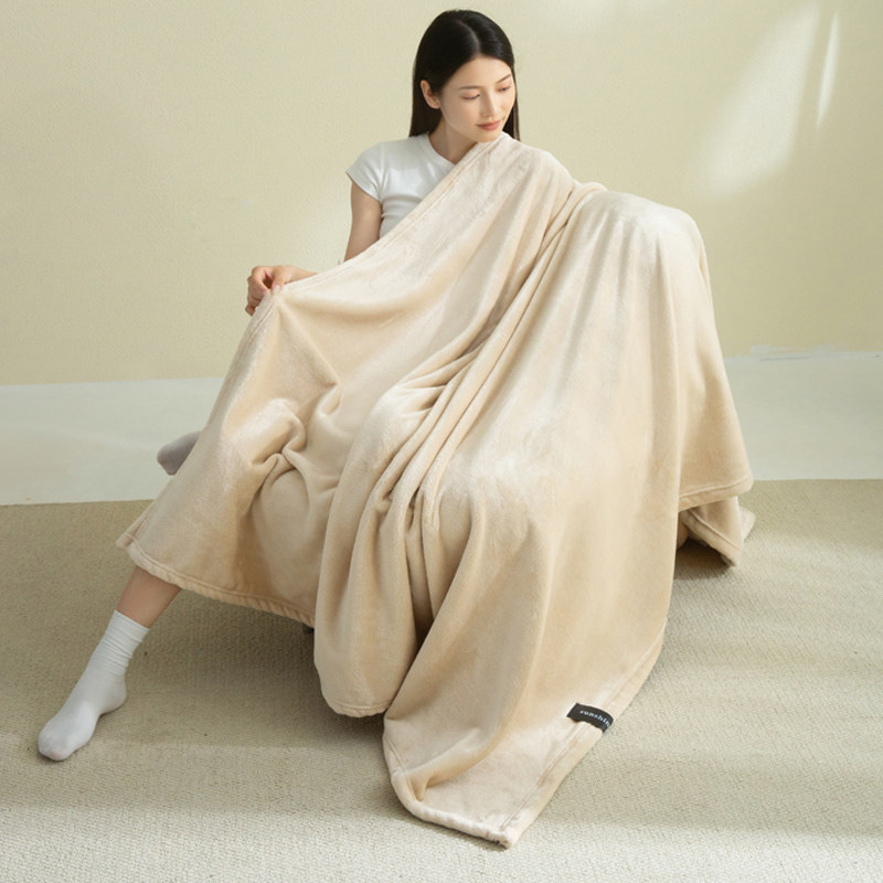 纯色无印风夏季办公室午睡空调毯单人毯子简约日式沙发毯毯子盖毯