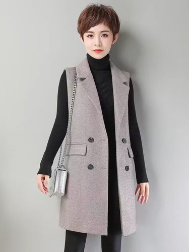 西装马甲时尚中长款呢子外套