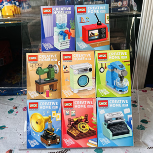 乐玩60186咖啡机现代小家电拼装积木饮料机台灯烧烤架60199玩具