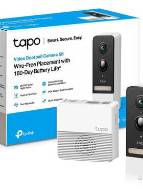 TP-Link智能高清视频门铃 Tapo D230S1 电池夜视全彩app查看 A100
