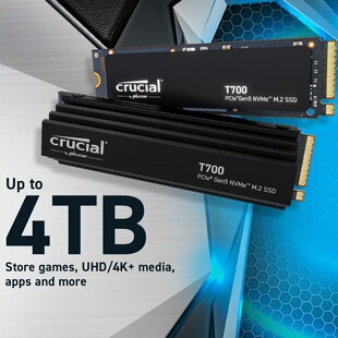 Crucial英睿达 T700 T705 4T 4TB PCIe Gen5 高速内置SSD固态硬盘