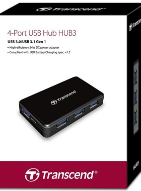Transcend HUB3 创见4端口集线器 高速USB3.1/3.0扩展坞 TS-HUB3K