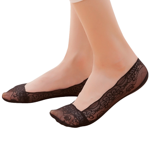 隐形无痕船袜蕾丝花边浅口冰丝袜套防滑硅胶防脱短袜女袜纯棉袜底