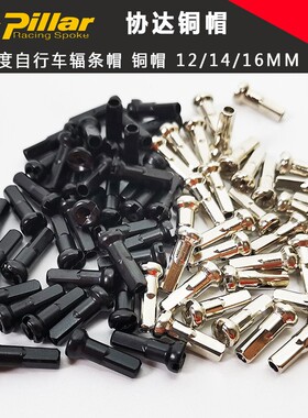 14G正品台湾协达Pilla 铜帽14mm高强度银色黑色公路山地车辐条帽