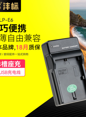 沣标LP-E6充电器canon单反相机EOS 5d2 5d3 5d4 70d 80d 6d 7d 6d2 7d2 5DS适用佳能60D电池充电器