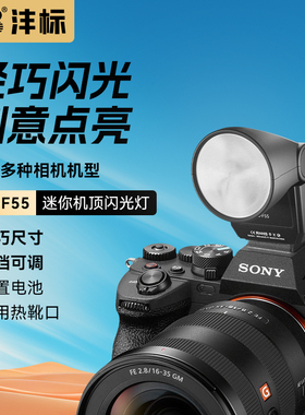 沣标F55迷你相机闪光灯外接机顶通用微单反外置适用佳能r10索尼a7c2 zve10富士xt5 xm5尼康z30复古sony