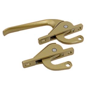 老式外开窗户上下联动执手铝合金塑钢门窗拉手锁扣推拉窗传动把手