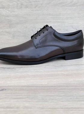 高端手工男鞋头层牛皮系带外贸英伦百搭休闲商务德比皮鞋真皮尖头