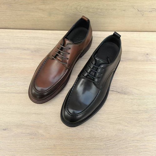 英伦休闲商务皮鞋男真皮底大码