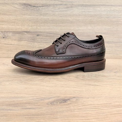 外贸英伦布洛克商务皮鞋男真皮底