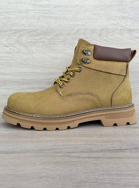 英伦牛皮马丁靴系带厚底复古经典百搭户外休闲高帮皮鞋男真皮圆头