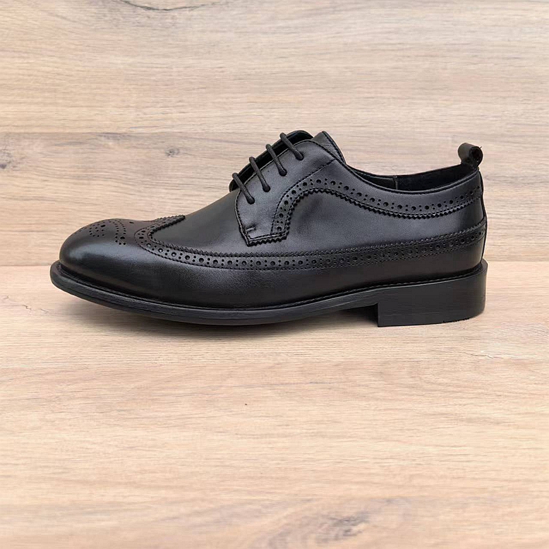 外贸英伦布洛克商务皮鞋男真皮底