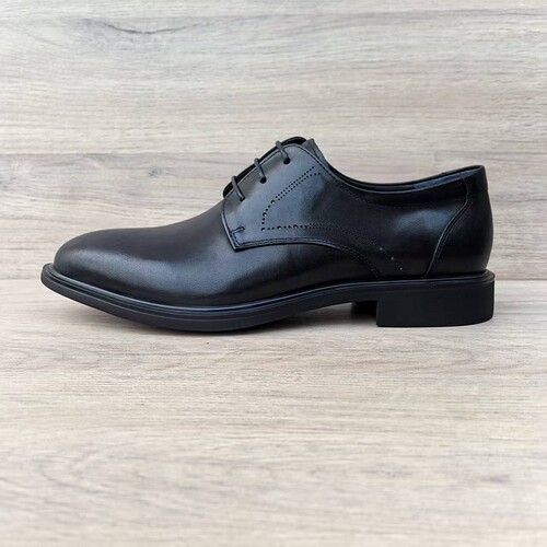 英伦商务德比皮鞋男真皮系带尖头